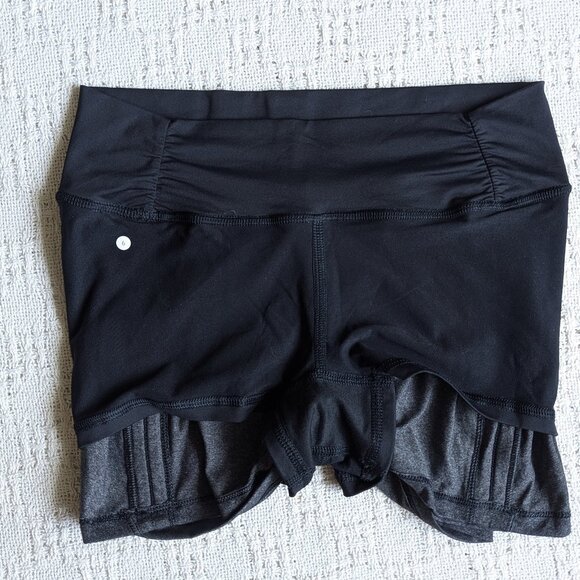 Lululemon Gray Black Hot N’ Sweaty Athletic Skirt Hot Yoga Size 6 - Picture 9 of 10